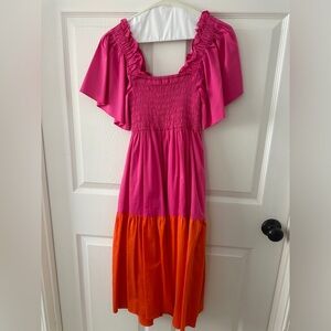 CROSBY by Mollie Burch Pink and Orange Dress